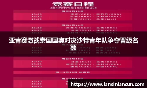 k1体育亚青赛激战泰国国奥对决沙特青年队争夺晋级名额
